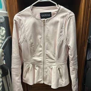 Pink Leather Zippered Top/Jacket